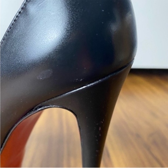 Christian Louboutin Black Lady Peep Heels Platform Peep Toe Stilettos Size 8 - Picture 11 of 16